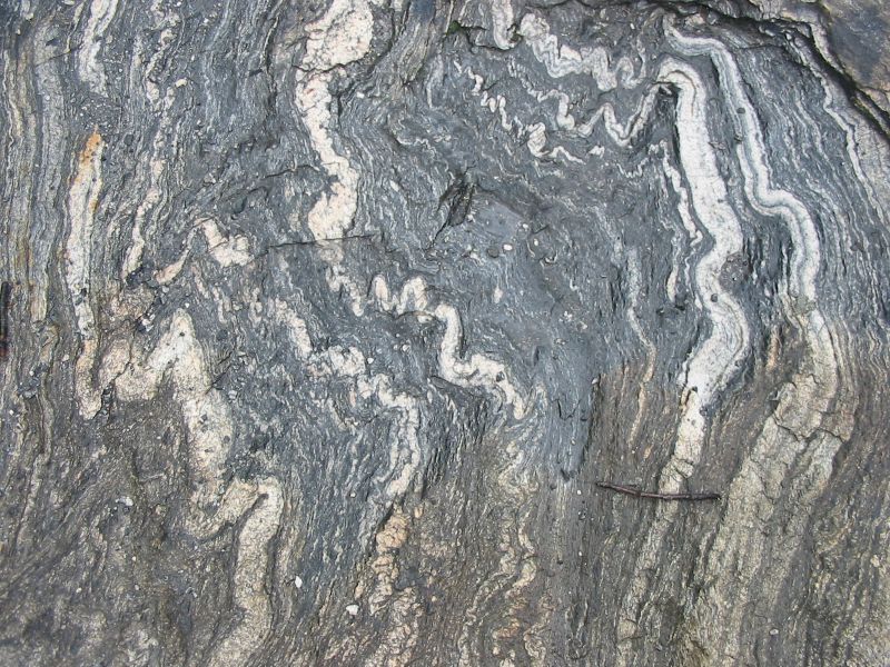 Folded migmatite near Geirangerfjord, Norway