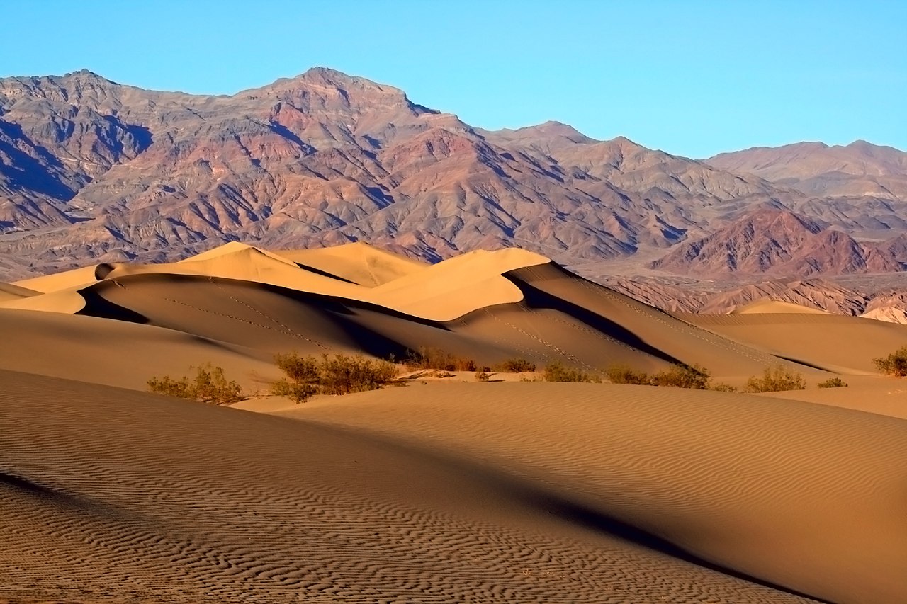 Mesquite dunes, Death Valley in the Mojave desert
