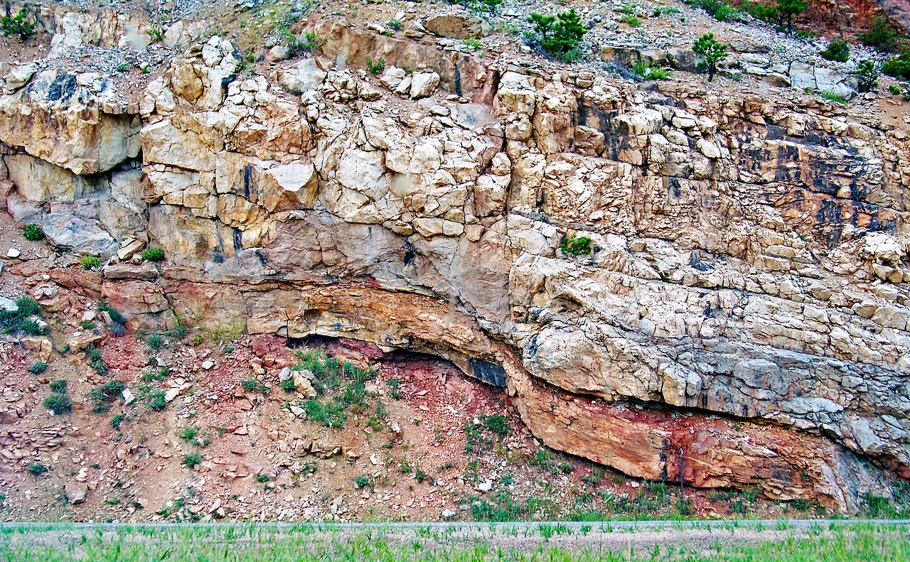 Normal fault and drag folds, Bighorn Mountains, Wyoming