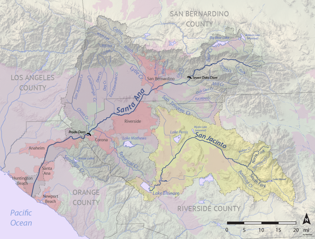 California's Santa Ana river drainage basin