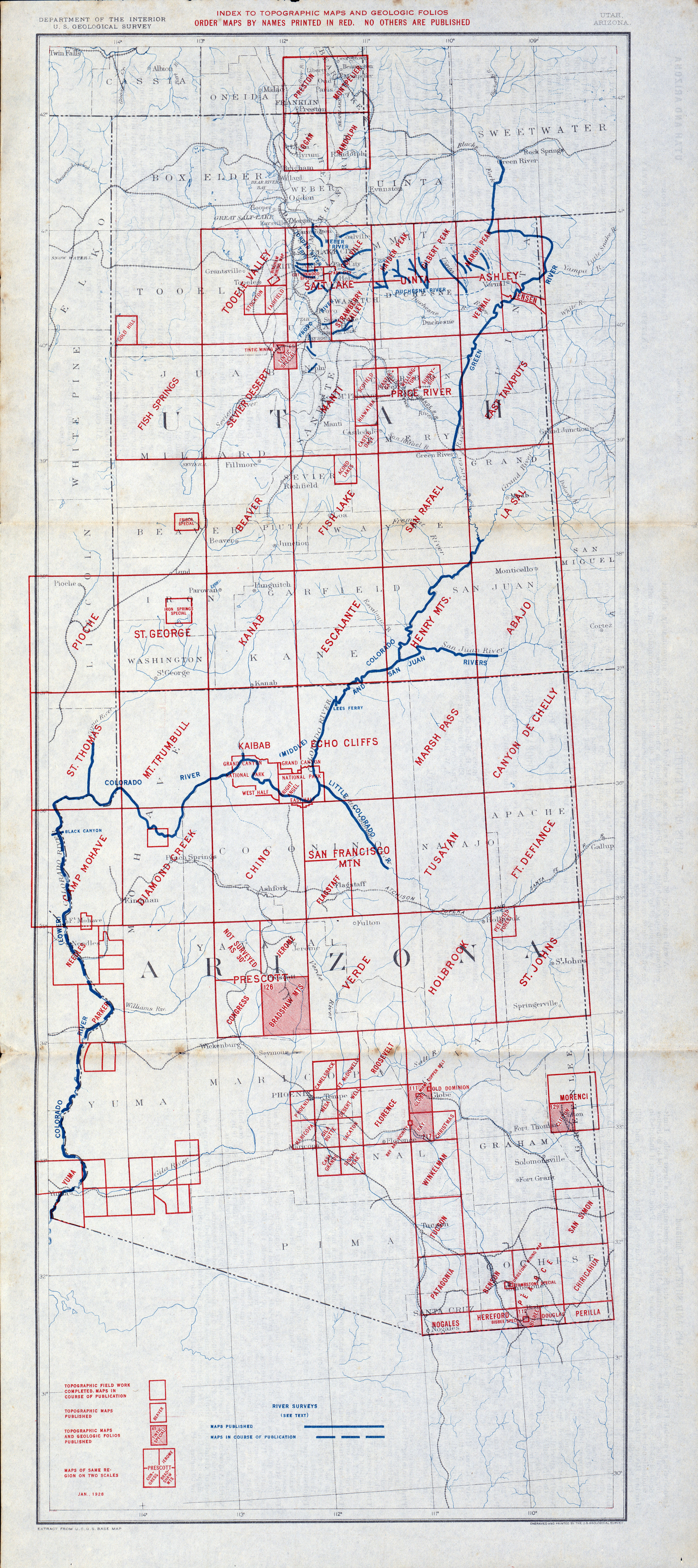 1928 Utah topographical map